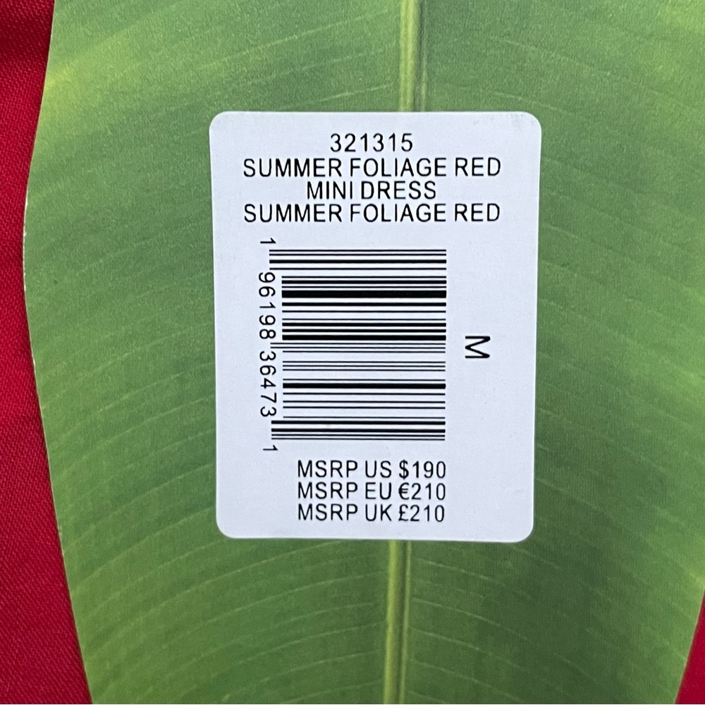 FARM Rio Summer Foliage Cross Back Mini Dress Red Medium NWT - Picture 11 of 16
